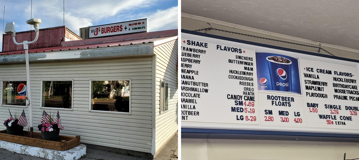 Big J's Pizza & Burgers Menu